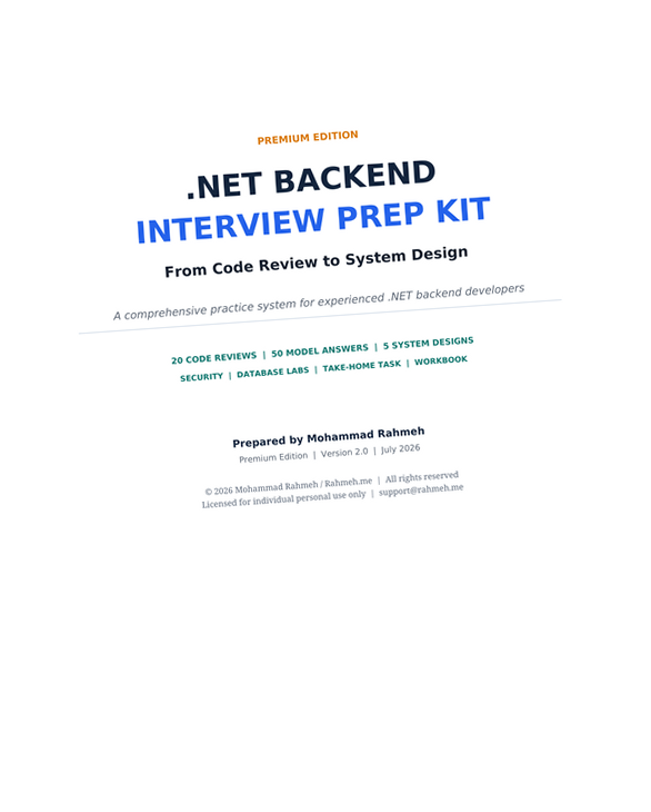 .NET Backend Interview Prep Kit for experienced backend developers